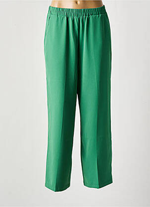 Pantalon large coupe fluide taille haute vert GRACE & MILA femme