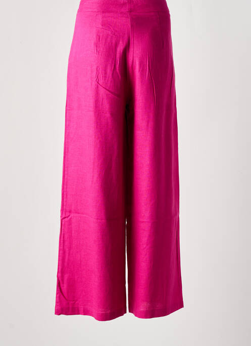 Pantalon large coupe fluide taille haute rose LA PETITE ETOILE femme