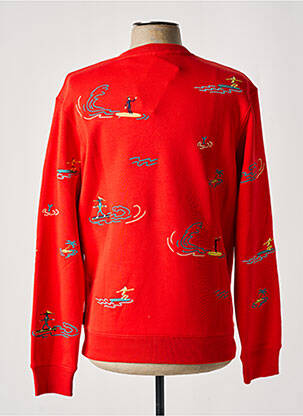 Sweat-shirt broderie manches longues rouge SCOTCH & SODA homme