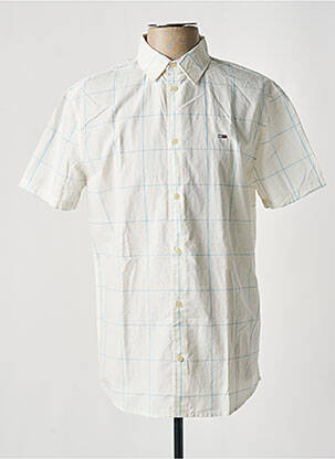 Chemise manches courtes imprimé carreaux blanc TOMMY HILFIGER homme