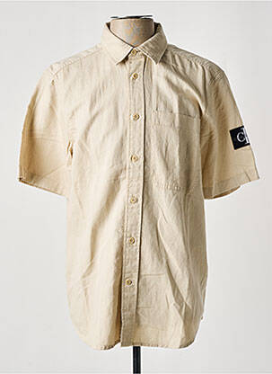 Chemise manches courtes poches beige CALVIN KLEIN homme