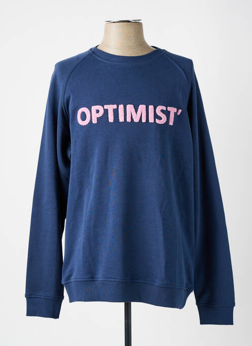 Sweat-shirt broderie manches longues bleu OPTIMIST' homme