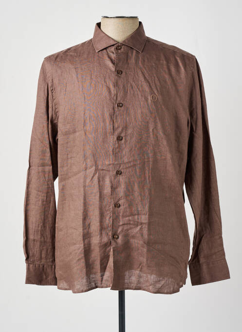 Chemise manches longues marron DSTREZZED pour homme