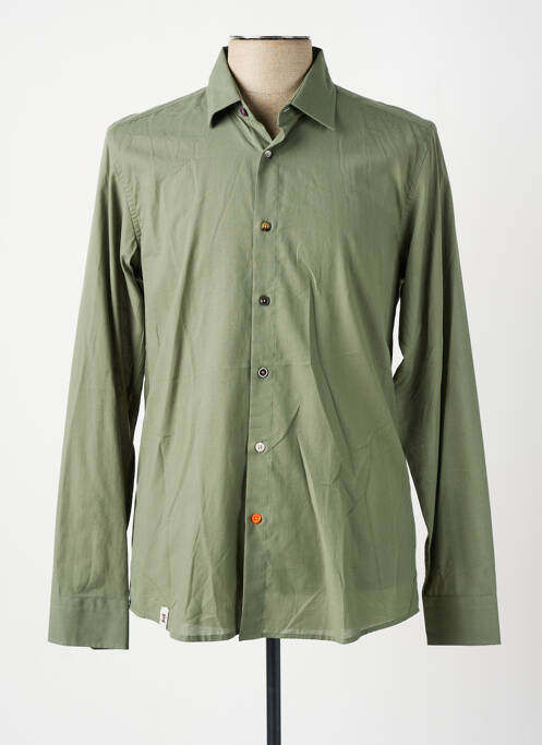 Chemise manches longues vert RECYCLED pour homme