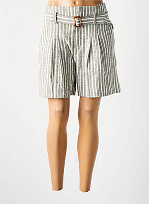Short taille à pinces taille haute vert ARTLOVE femme