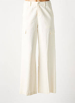 Pantalon cargo taille haute taille haute beige GRACE & MILA femme