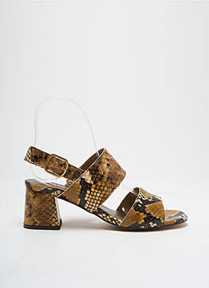 Sandales/nu pieds tissage satiné talon de 4 à 6cm marron ANONYMOUS femme