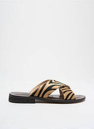 Mules/sabots semelle extérieure cuir talon plat jusqu'à 3cm marron THERA'S femme
