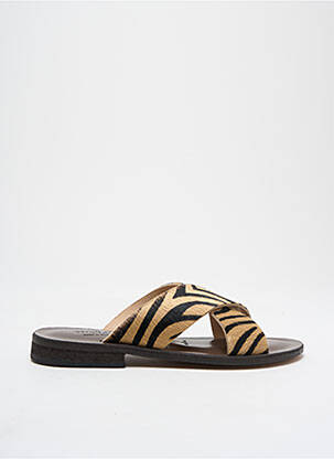 Mules/sabots semelle extérieure cuir talon plat jusqu'à 3cm marron THERA'S femme