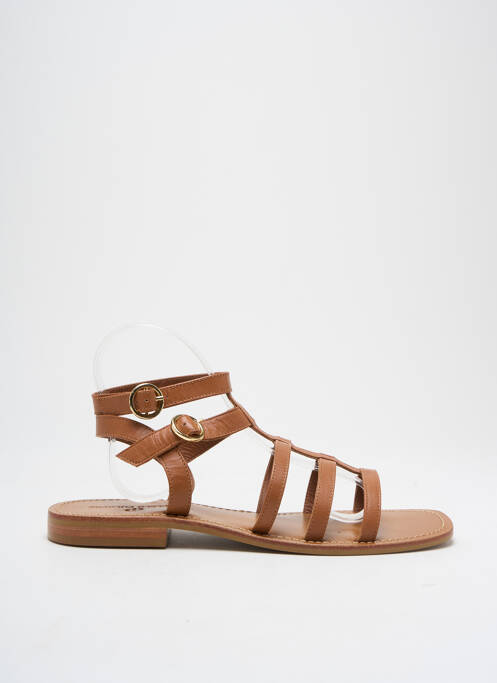 Spartiates marron COULEUR POURPRE pour femme