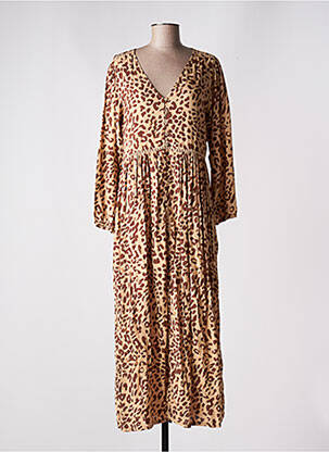 Robe longue manches longues manches longues beige SWILDENS femme