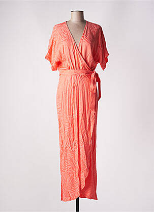 Robe longue manches courtes manches courtes rose MODETROTTER femme