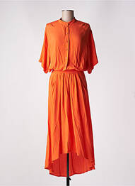 Robe longue coupe évasée sans manche orange 8PM femme