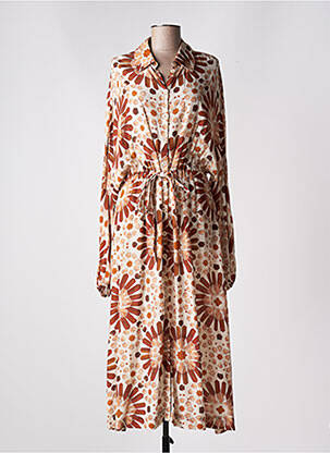 Robe longue manches longues manches longues beige STELLA FOREST femme