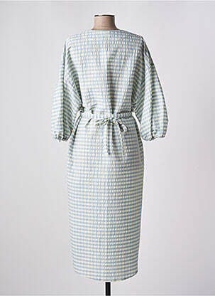 Robe mi-longue manches 3/4 manches 3/4 bleu ROSEANNA femme