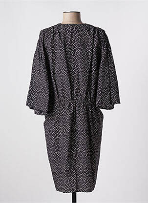 Robe mi-longue manches 3/4 manches 3/4 noir ROSEANNA femme
