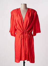 Robe mi-longue coupe fluide manches 3/4 rouge ROSEANNA femme
