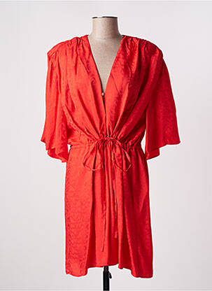 Robe mi-longue manches 3/4 manches 3/4 rouge ROSEANNA femme