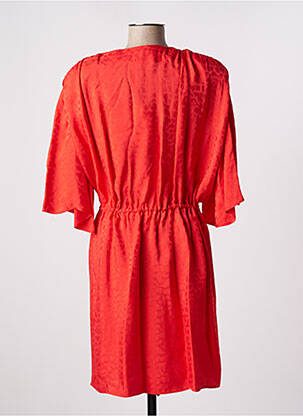 Robe mi-longue coupe fluide manches 3/4 rouge ROSEANNA femme