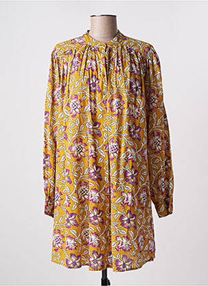 Robe courte manches longues manches longues jaune JOLIE JOLIE PAR PETITE MENDIGOTE femme
