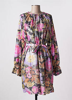 Robe mi-longue manches longues manches longues rose ROSEANNA femme