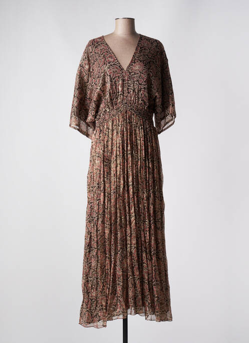 Robe longue coupe évasée manches 3/4 noir MAISON HOTEL femme