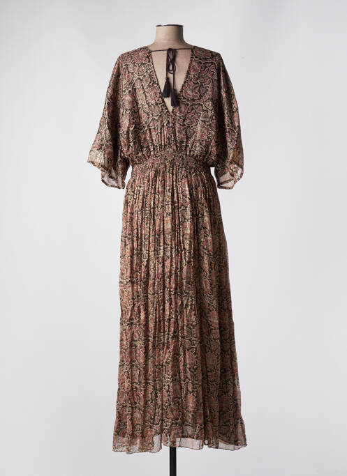 Robe longue coupe évasée manches 3/4 noir MAISON HOTEL femme