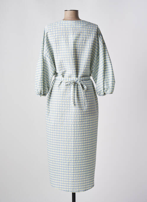 Robe mi-longue manches 3/4 manches 3/4 bleu ROSEANNA femme