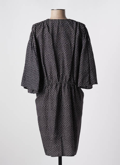 Robe mi-longue manches 3/4 manches 3/4 noir ROSEANNA femme