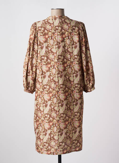 Robe mi-longue marron JOLIE JOLIE PAR PETITE MENDIGOTE pour femme