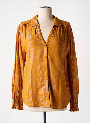 Chemisier coupe droite manches longues jaune MKT STUDIO femme