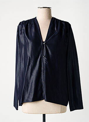 Blouse manches longues manches longues bleu ROSEANNA femme