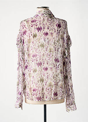 Chemisier imprimé fleurs manches longues violet BERENICE femme