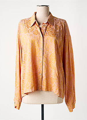 Chemisier coupe droite manches longues orange FORTE-FORTE femme