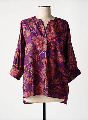 Tunique manches longues légère et transparente violet BELLA JONES femme