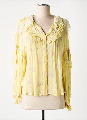 Chemisier imprimé fleurs manches longues jaune LAURENCE BRAS femme