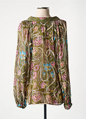 Blouse légère et transparente manches longues vert STELLA FOREST femme