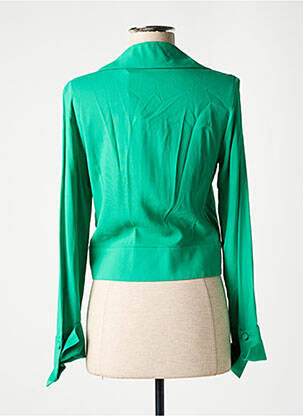 Chemisier tissage crêpe manches longues vert MARGAUX LONNBERG femme