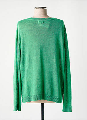 Pull tissage chiné manches longues vert MAEVY femme