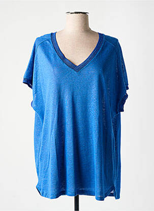 T-shirt col v manches courtes bleu BELLA JONES femme