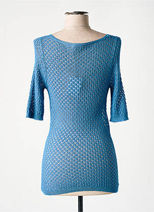 Pull col v manches 3/4 bleu LOUIZON femme