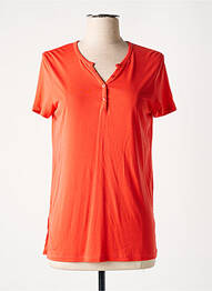 T-shirt col v manches courtes orange UNIVERSEL femme
