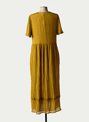 Robe longue manches courtes manches courtes vert MOMONI femme