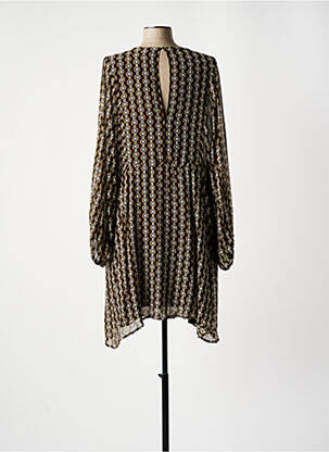 Robe mi-longue coupe fluide manches longues noir MOMONI femme