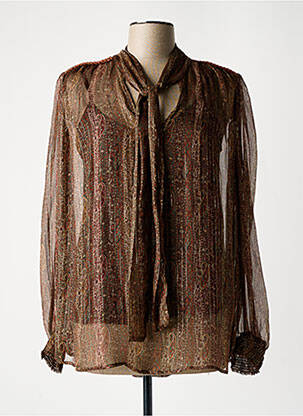 Blouse manches longues manches longues marron LOUIZON femme