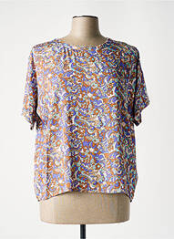 Blouse imprimé fleurs manches courtes violet ATTIC AND BARN femme