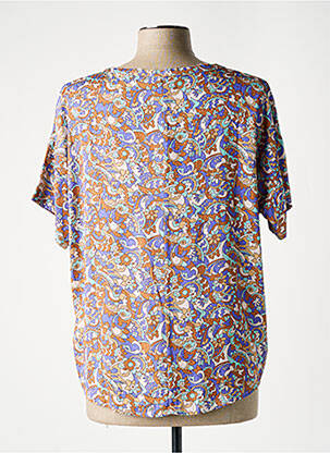 Blouse imprimé fleurs manches courtes violet ATTIC AND BARN femme