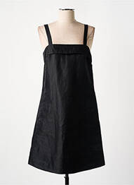 Robe mi-longue tissage crêpe fines bretelles noir ATTIC AND BARN femme