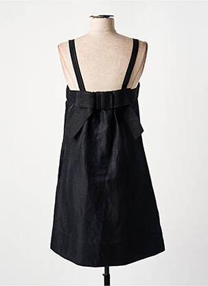 Robe mi-longue tissage crêpe fines bretelles noir ATTIC AND BARN femme