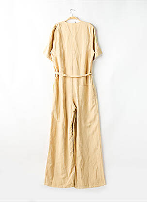 Combi-pantalon fermeture boutonnée sur le devant manches courtes beige POMANDERE femme